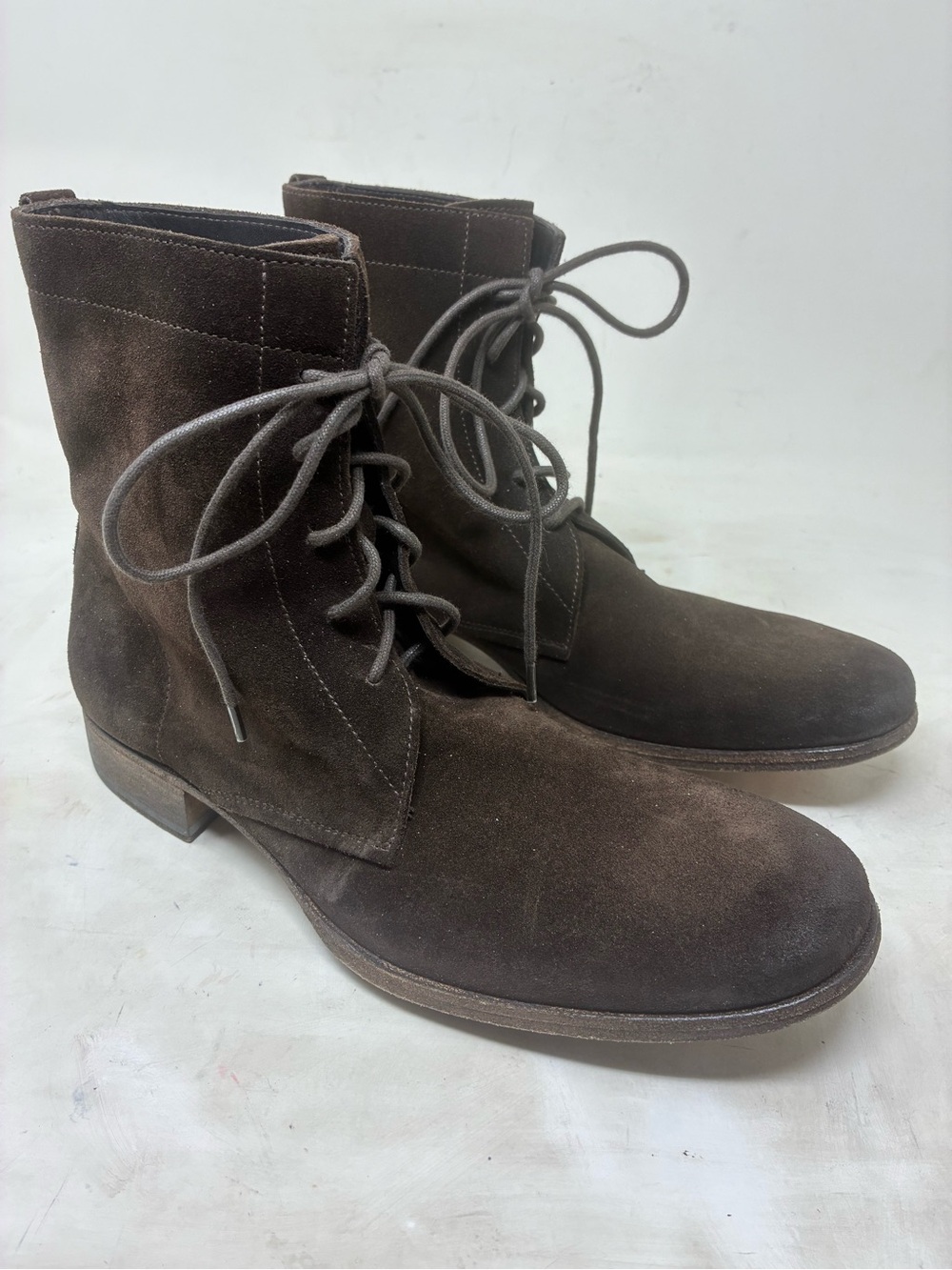 Glokes Men's Brown Suede Lace-Up Boots Made in Italy